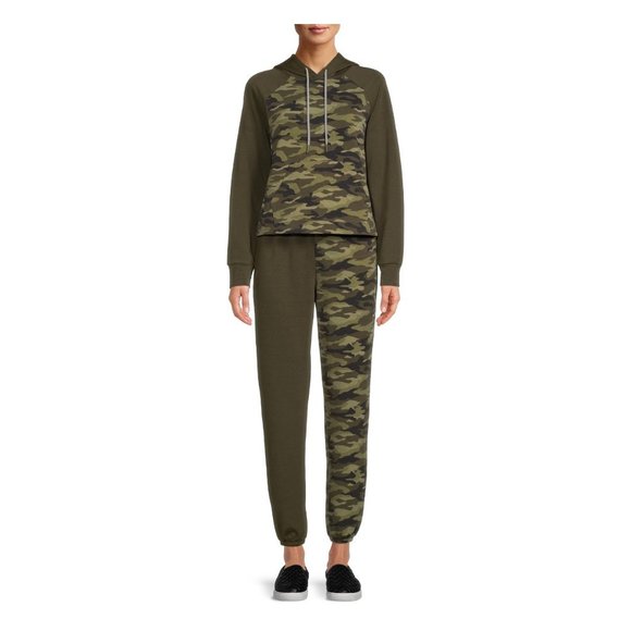 NWT No Boundaries Camo Print Hoodie and Joggers, 2-Piece Active Set SZ Small - Picture 2 of 6